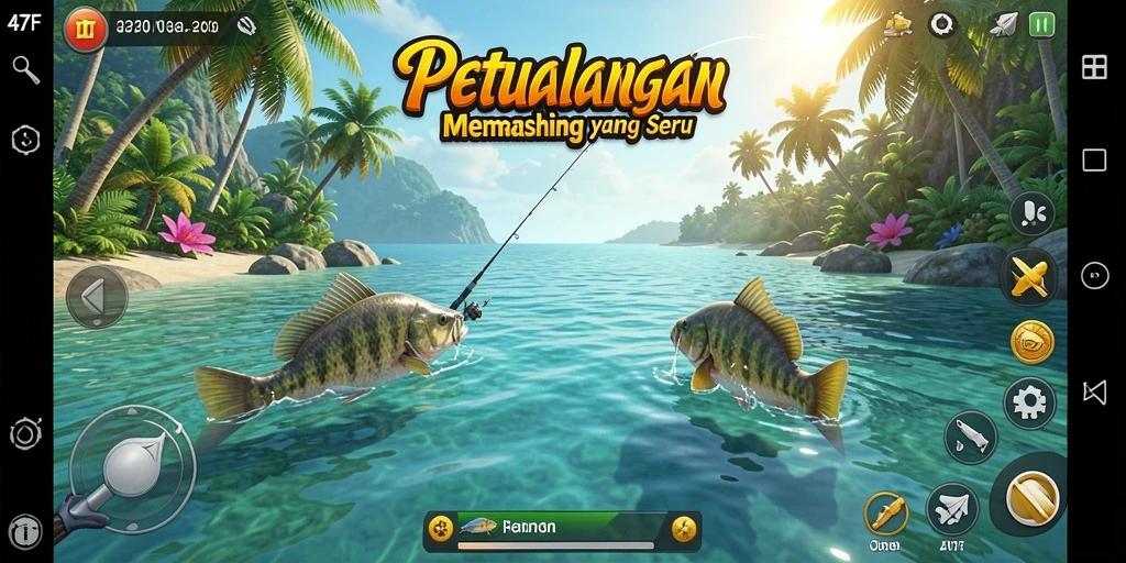 Tampilan menarik dari gameplay memancing di 47F