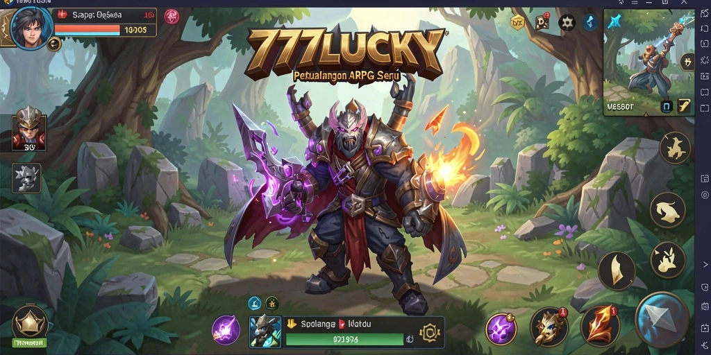 Tampilan gameplay yang menakjubkan dari 777LUCKY dalam pertempuran ARPG.