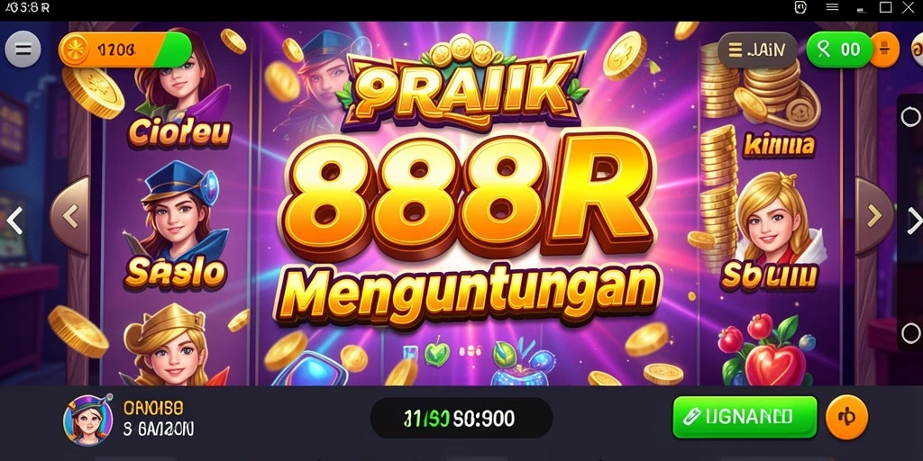 Tangkapan layar permainan slot 888R dengan gameplay yang menarik.