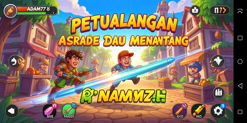Tampilan gameplay seru dari ADAM77 di dunia arcade.