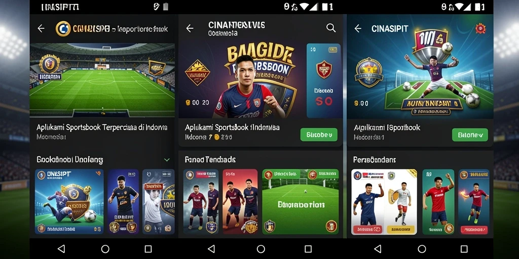 Tampilan antarmuka CINASIPIT dengan berbagai pilihan taruhan olahraga.