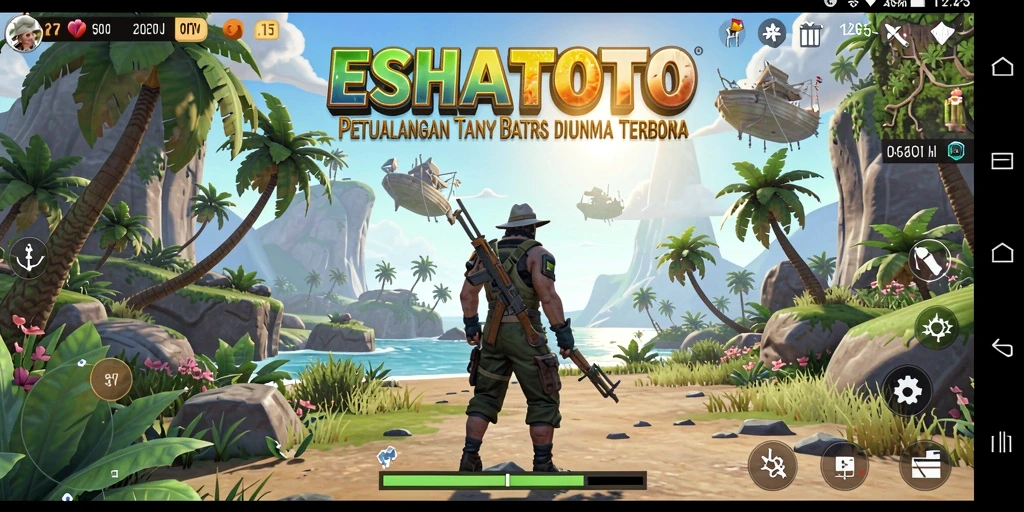 Tampilan gameplay ESHATOTO dengan eksplorasi dunia terbuka yang menarik.