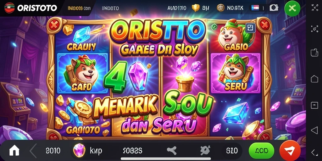 Tampilan gameplay ORISTOTO yang seru dengan efek visual menarik.