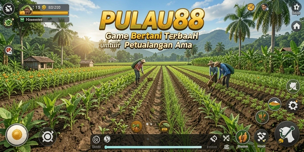 Screenshot PULAU88 menampilkan gameplay bertani yang seru dan interaktif.