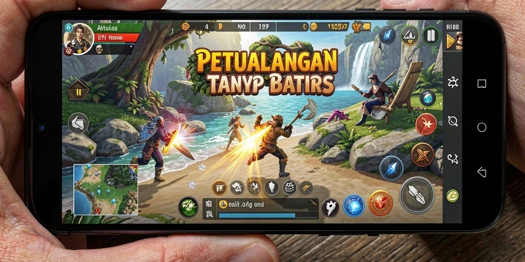 Tangkapan layar utama RI188 menampilkan aksi petualangan yang mendebarkan.