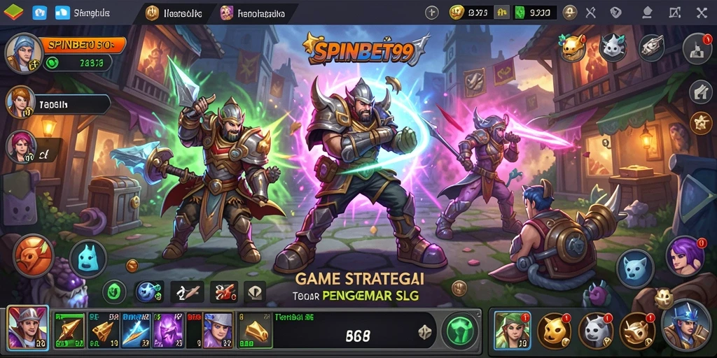 Tampilan gameplay SPINBET99 dengan strategi mendebarkan di medan perang.