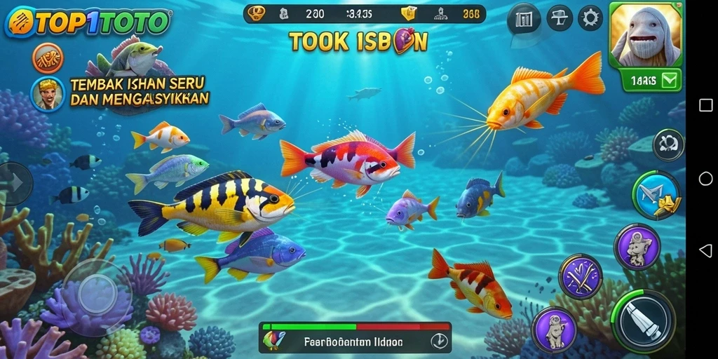 Gameplay menarik dengan berbagai ikan yang dapat ditangkap.