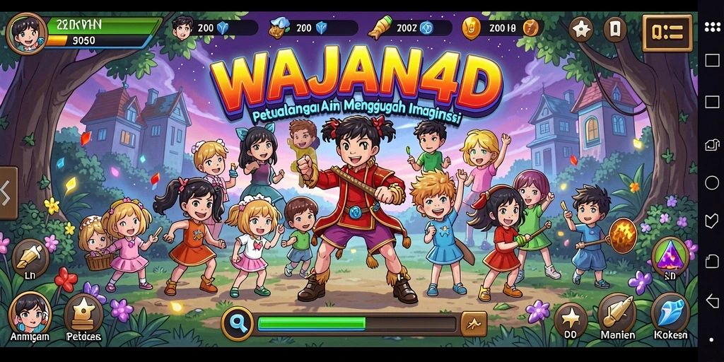Gameplay WAJAN4D yang menampilkan karakter anime ikonik.
