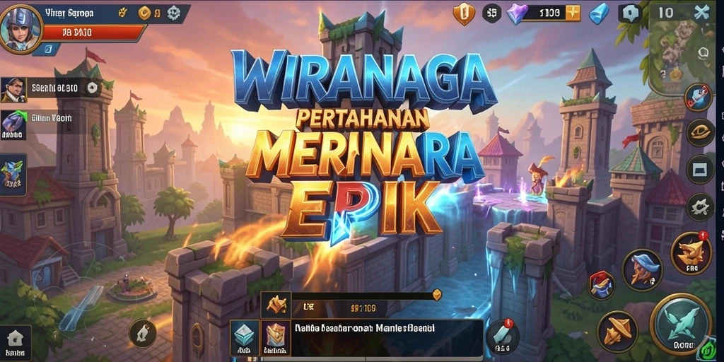 Gameplay WIRANAGA menampilkan strategi Tower Defense yang intens.